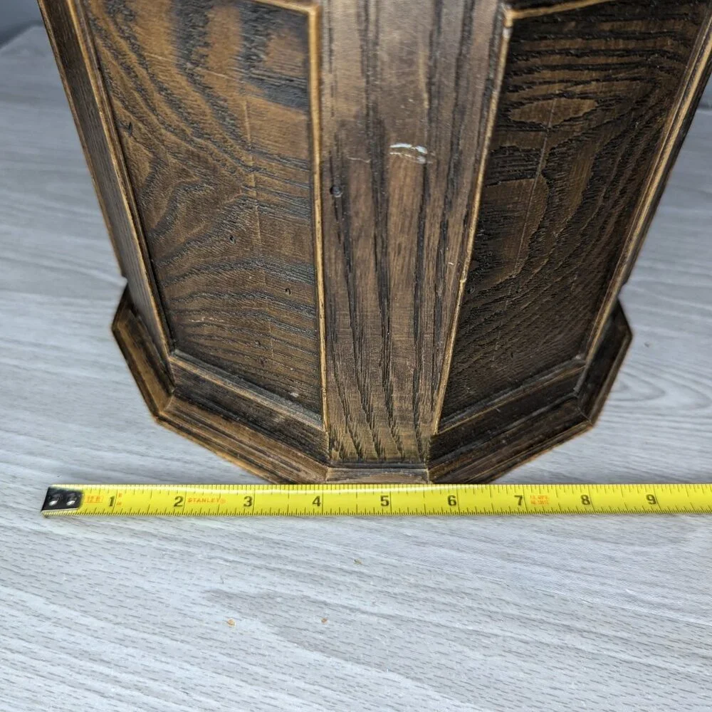 Vintage MCM Lerner Faux Wood Plastic Sewing Box w/Clear Removable Tray 9